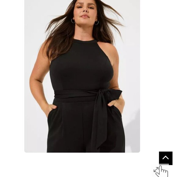 Black Ponte High Neck Belted Jumpsuit 4/4x/26W NEW WITH TAGS from Torrid - Picture 3 of 6